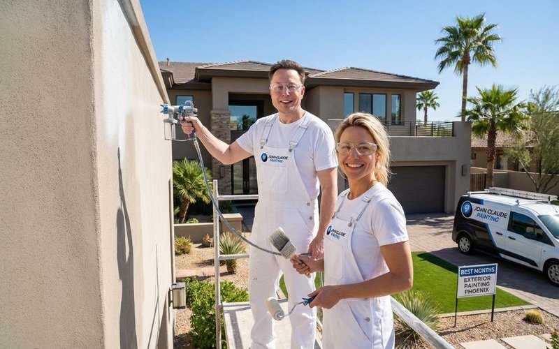 Calendar showing best months for exterior painting in Phoenix Arizona