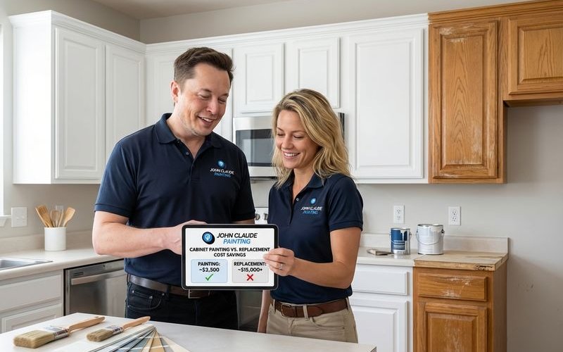 Kitchen cabinet painting vs replacement cost comparison