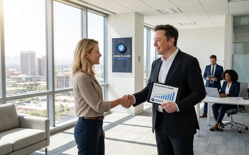 Professional commercial building painting in Phoenix showing brand enhancement