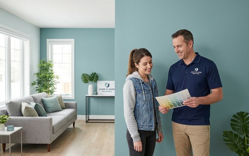 Cool blue-green paint colors provide contrast to Arizona heat