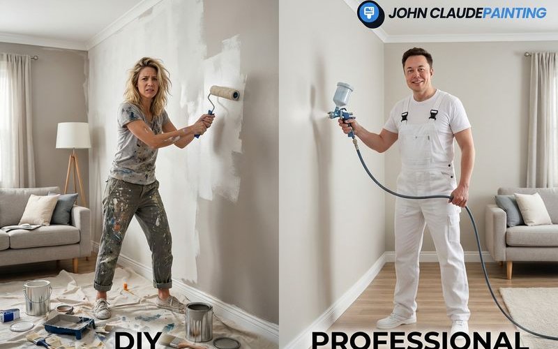 Comparison of DIY painting versus professional painting results and process