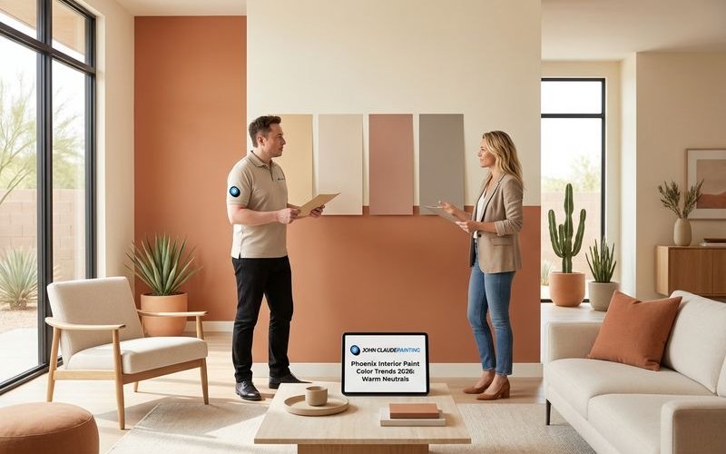 Interior paint color trends for Phoenix homes showing warm neutrals and earth tones