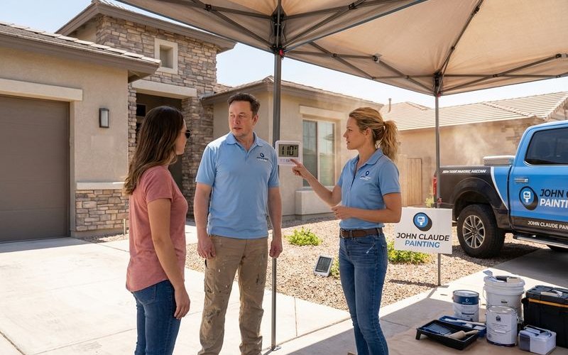 Phoenix summer heat makes exterior painting challenging with high surface temperatures